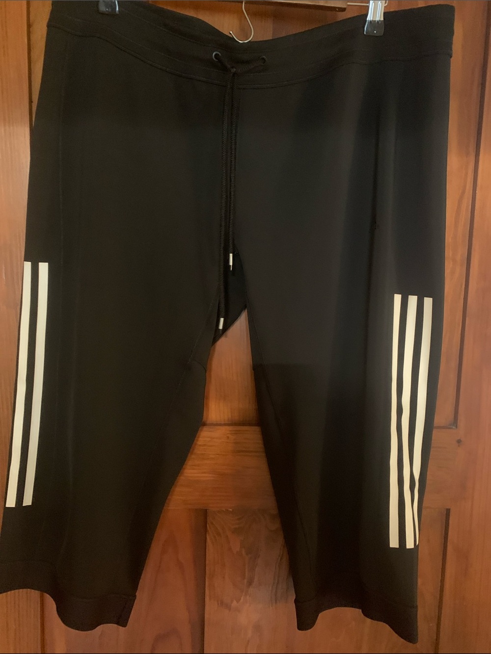 adidas Black Track Joggers with White Three-Stripes